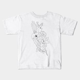 Bird Flower Tattoo Design Kids T-Shirt